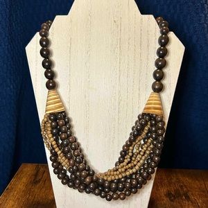 Vintage Chunky Layered Bead Statement Necklace